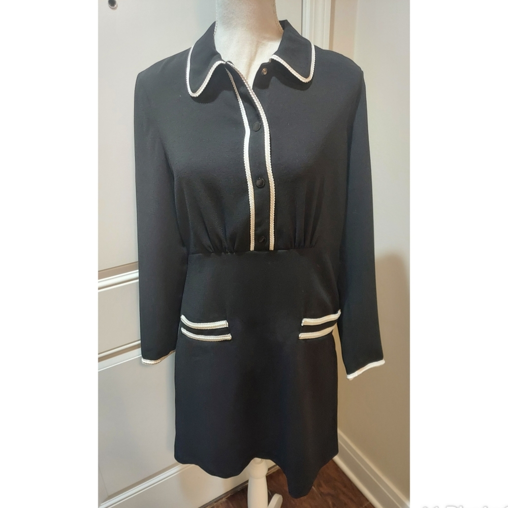 Sandro Black Long Sleeve Dress Size 40 NWT!